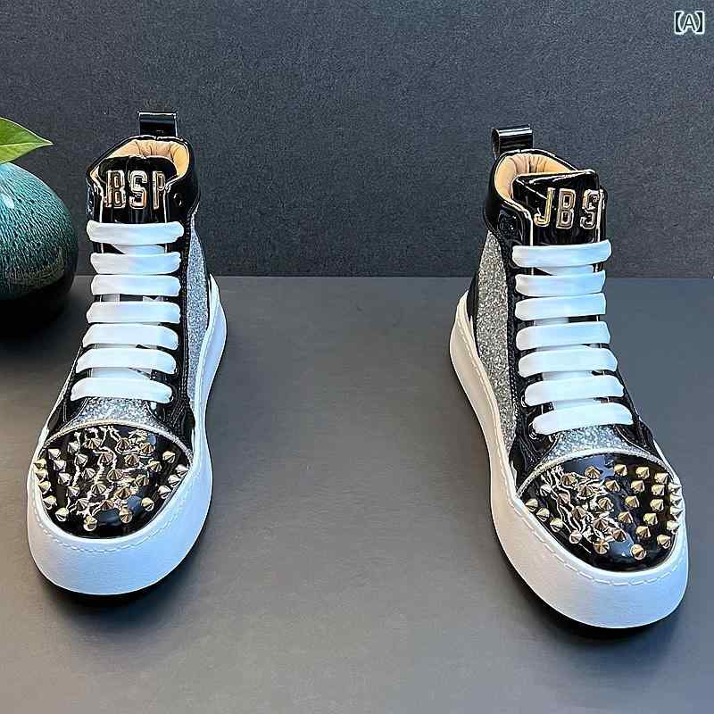 楽天市場】スニーカー メンズ レディース ハイカットスタッズ トゲトゲ