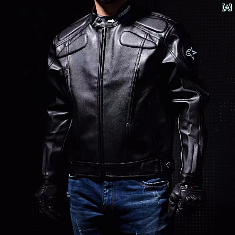レザージャケット 革ジャン PU ライダースジャケット スーツ バイクウェア 防寒 防水 防風 黒 メンズ 秋冬 モダン スマート おしゃれ シック スタイリッシュ