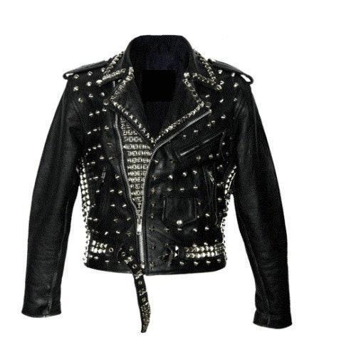 楽天市場】鋲ジャン メンズ スタッズ付き ロックスター レザー