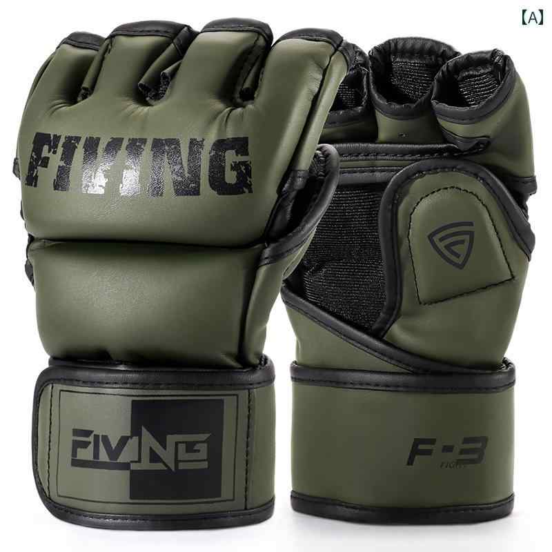 ハーフフィンガー グローブ 格闘技 ボクシング MMA 大人 男女兼用 トレーニング 総合 厚手 スポーツ用品 フィットネス アスリート