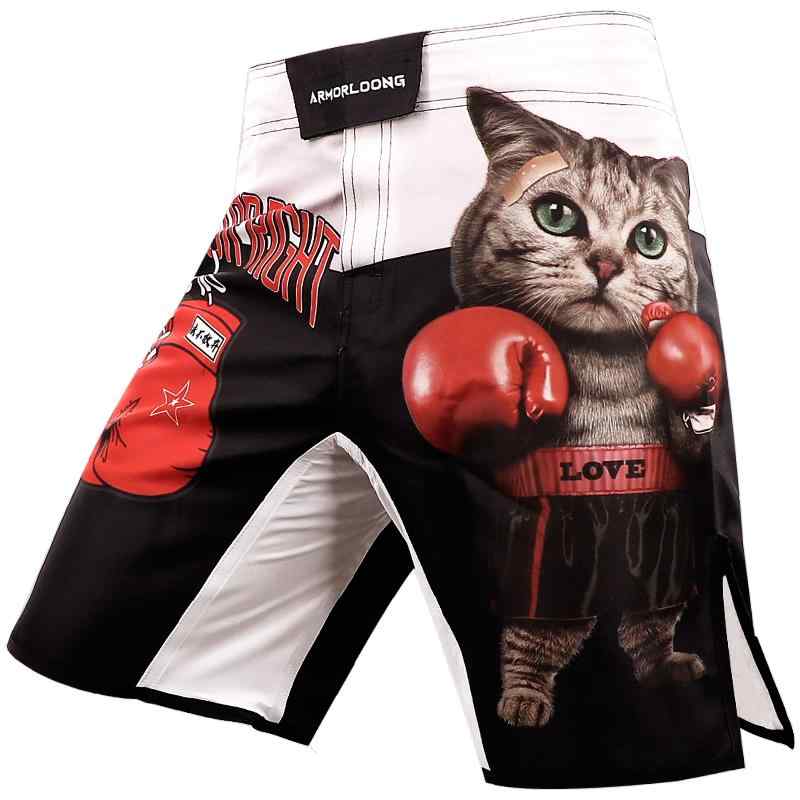 ボクシング パンツ スポーツ ショーツ エクササイズ フィットネス アスリート ジム おしゃれ ファッション MMA 格闘技 キック 猫 ストレッチ メンズ 通気性