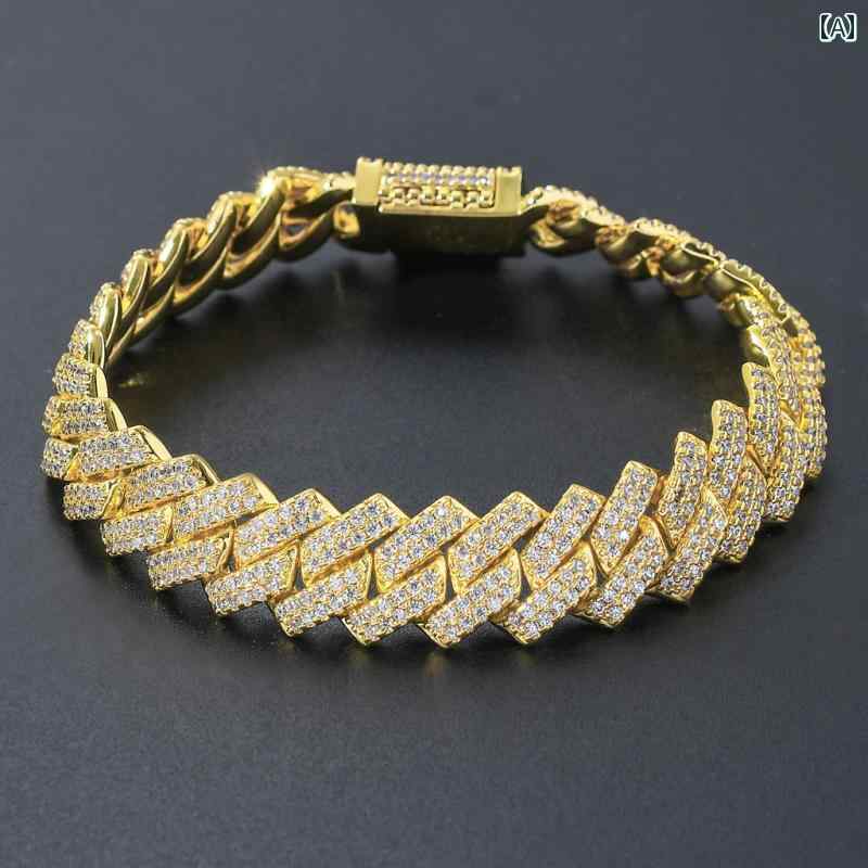 キューバチェーン ネックレス ラインストーン ロック メンズ 万能 高級感 ファッション アクセント アクセサリー B系 ストリート