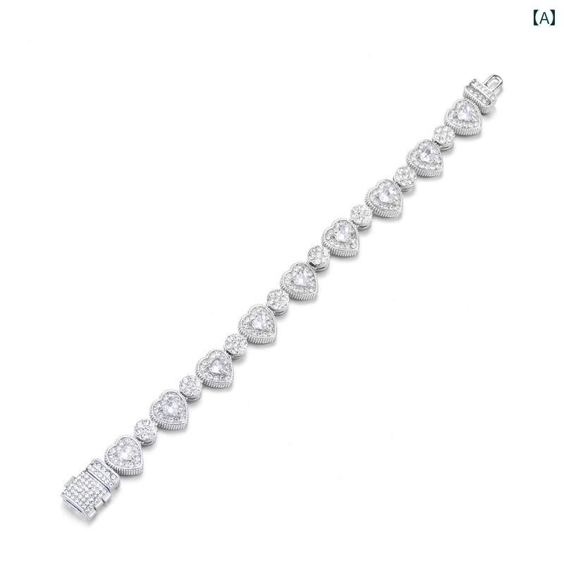 ネックレス ヒップホップ ハート ロック ジルコニア メンズ レディース ブレスレット キューバチェーン ファッション アクセント アクセサリー B系 ストリート