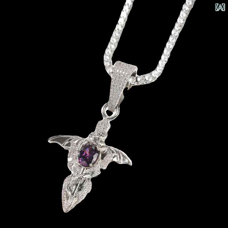 ネックレス レディース アメリカン アクセサリー ヒップホップ ローライダー ストリート ファッションアイテム おしゃれ キュービックジルコニア シンプル ラインストーン ギフト ペンダント シルバー