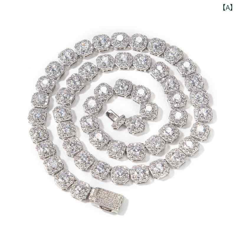 ネックレス ヒップホップ ストリート かっこいい ユニセックス アクセサリー アメリカン ジュエリー ペンダント メンズ キュービックジルコニア レディース ファッションアイテム ラインストーン