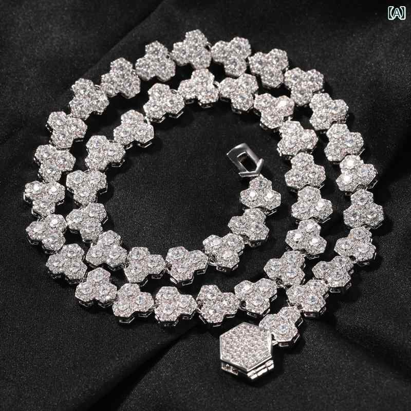 ネックレス ヒップホップ ストリート かっこいい ユニセックス アクセサリー アメリカン ジュエリー ペンダント メンズ キュービックジルコニア レディース ファッションアイテム ラインストーン