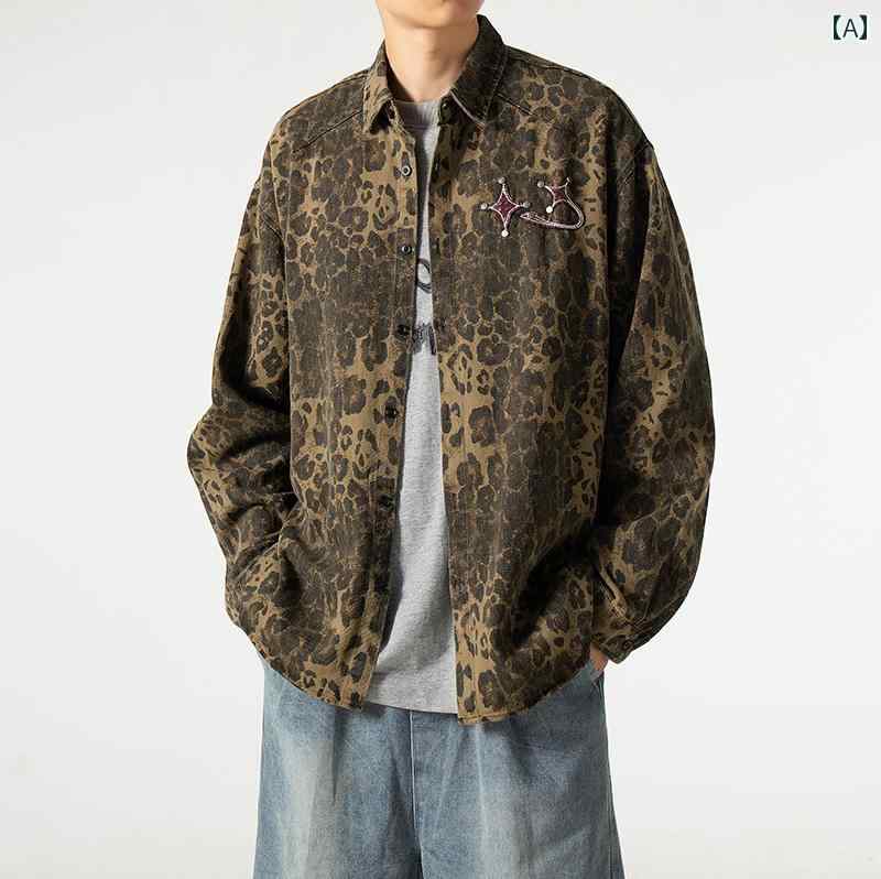 楽天市場】デニム ジャケット 男性 Y2K アメリカン レトロ ヒョウ柄