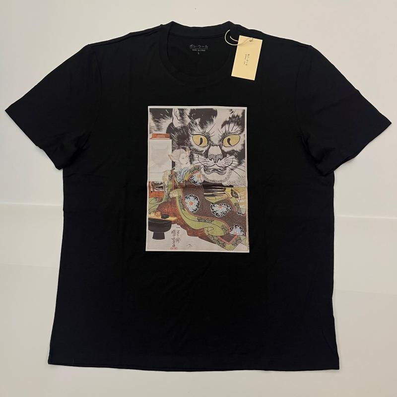 浮世絵 メンズ Tシャツ ストレート ウール 半袖 薄手 ラウンドネック 夏 カジュアル アウトドア ファッション トップス 速乾