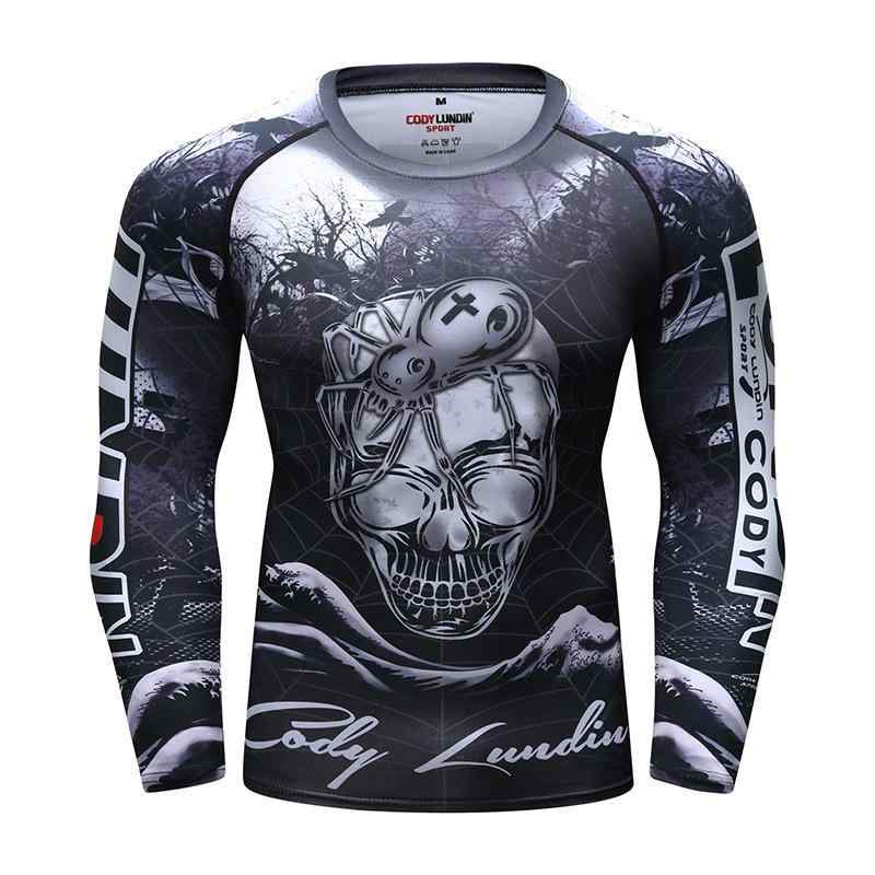 Tシャツ 格闘技 スポーツウェア コンプレッション シャツ トップス ストレッチ フィットネス おしゃれ ファッション メンズ タイト 長袖 耐摩耗 トレーニング 速乾 男性 綿 MMA
