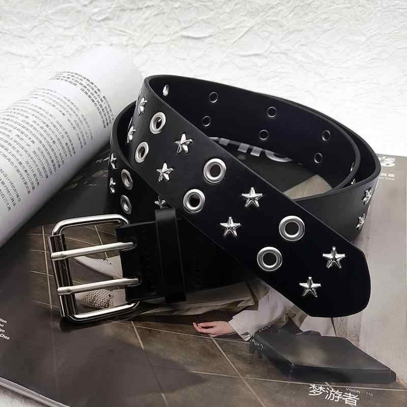 ginzi レザースタッズベルト ツーラインスタッズベルト | ファッション通販サイト NUGU