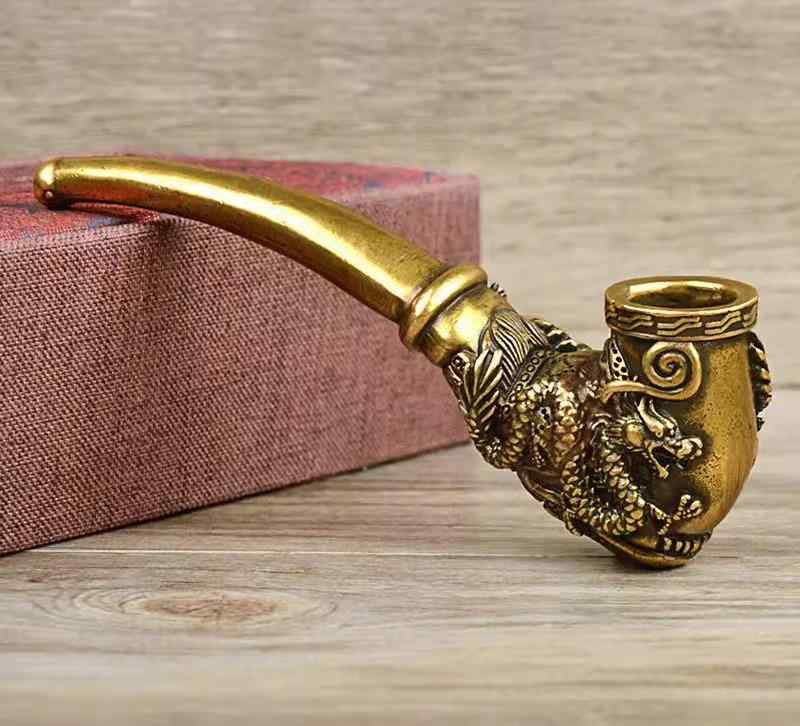 キセル 喫煙パイプ タバコ おしゃれ レトロ 真鍮 煙管 銅 ドラゴン フェニックス ドライ 喫煙具 伝統的 メンズ ギフト コレクション 愛煙家 アンティーク｜Hanbok Home
