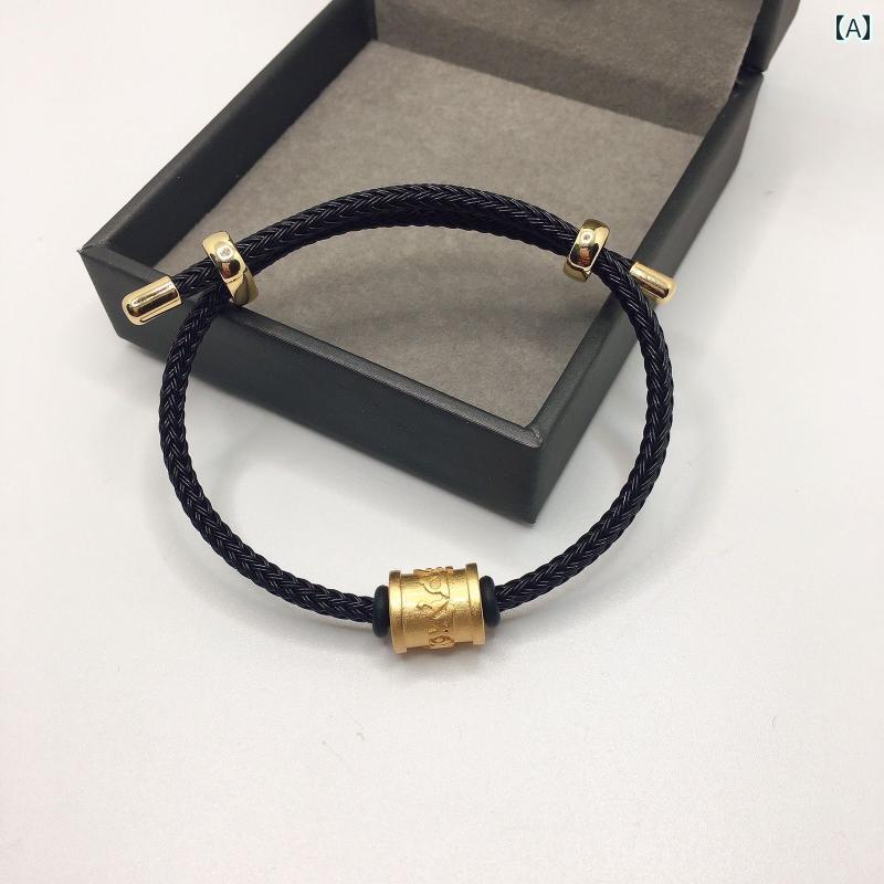 ブレスレット 仏教 六字真言 アクセサリー サンドゴールド 6文字 マントラ バケット ビーズ ネックレス プレゼントジュエリー メンズ カップル バレンタインデー ギフト