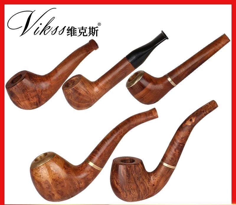 喫煙パイプ 木製 煙管 タバコ 喫煙具 キセル 木目 曲線 カーブ ストレート まっすぐ フィルター 耐久性 工芸品 ギフト プレゼント 趣味 コレクション レトロ 高級感 6,444円