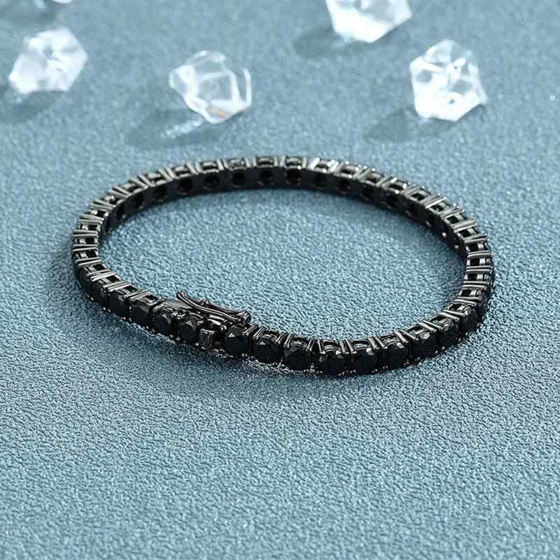 ブレスレット ストリート ヒップホップ ローライダー キラキラ アクセサリー メンズ レディース ブラック シルバー ラインストーン テニス チェーン ファッション カジュアル