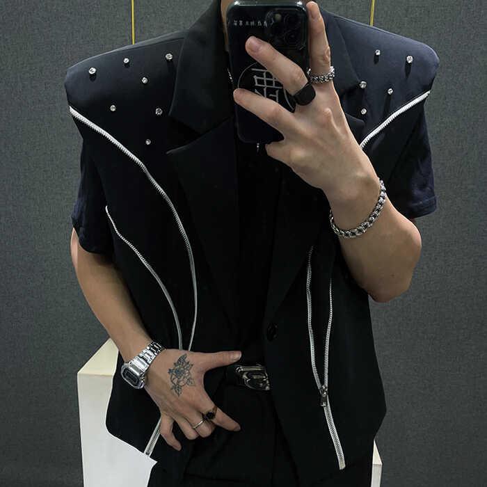 メンズ 限りない ベスト ノースリーブ ゆったり 高品質 格好のいい 今めかしい 格好のいい トレンディ アーバン 否ブル