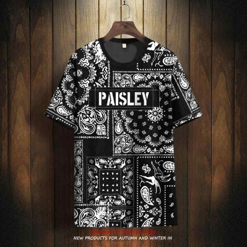 Tシャツ トップス 半袖 メンズ ペイズリー柄 カジュアル 大きい プラスサイズ ラウンドネック 快適 夏 セットアップ 6,755円