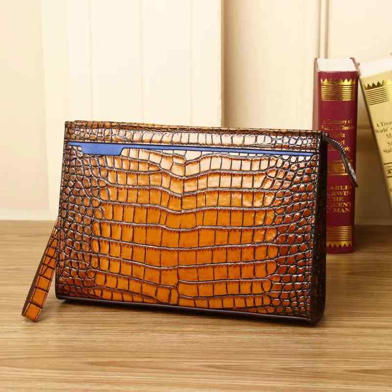 クラッチバッグ セカンドバッグ クロコダイル柄 鞄 おしゃれ ファッション 高級感 ハンドバッグ メンズ 革 ポーチ アメリカン カジュアル スタイリッシュ