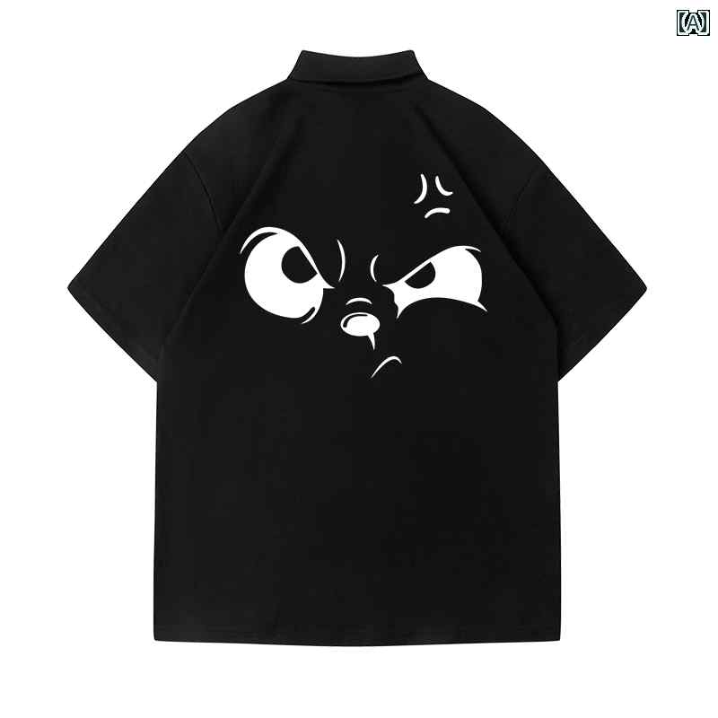 オーバーサイズ Tシャツ ポロシャツ 半袖 スタイリッシュ 夏 シンプル かわいい おしゃれ 大きめサイズ 紳士服 リラクシング 厚手 ユニーク カジュアル モダン