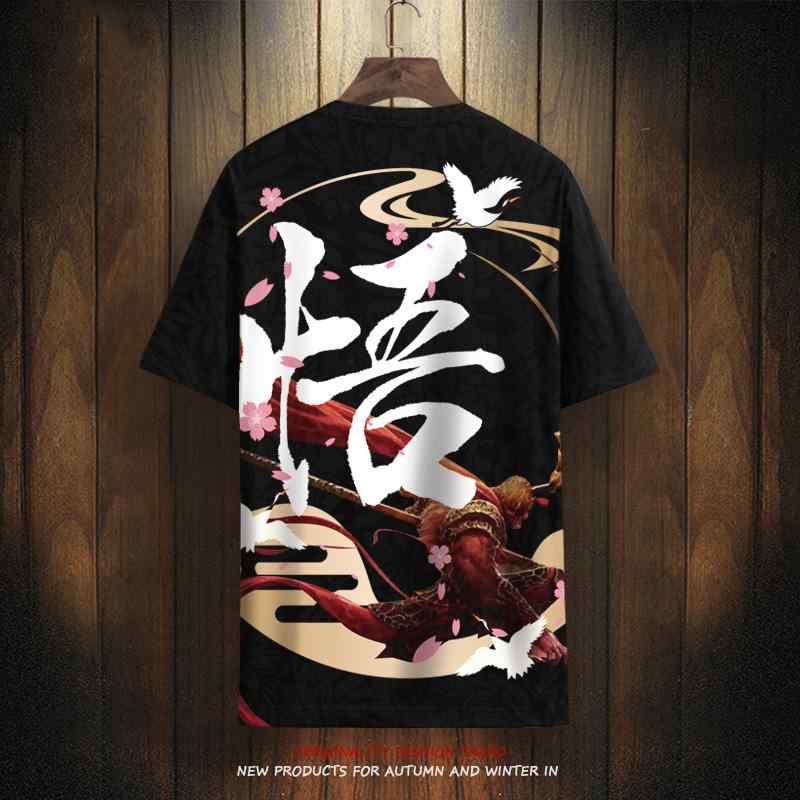 Tシャツ トップス チャイナ風 半袖 メンズ 夏 薄手 絹 速乾 快適 通気性 大きめ プラスサイズ カジュアル ユニセックス