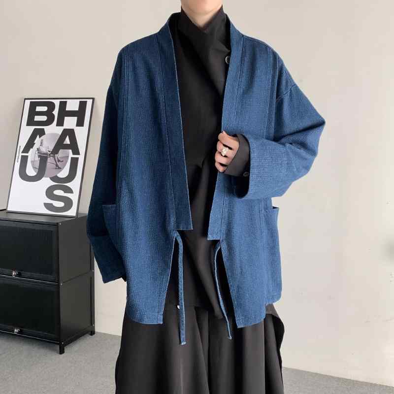 羽織り チャイナ風 アウター メンズ ファッション 春秋 カジュアル シンプル カーディガン 長袖 デニム ジーンズ モダン スタイリッシュ 無地 10,079円