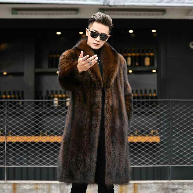 ファーコート 男性服 ファー もこもこ コート リッチ メンズ 高級感 ミドル丈 秋冬 大きいサイズあり 厚手 イミテーション アライグマ 毛皮 アウター 上着 大人 ボリューミー リッチ セレブ