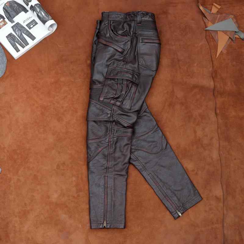 なめし革 ズボン下 ズボン ロング 今めかしい 流行り物 レトロ 牛皮 メンズ やり方着 余暇 アメリカン 心地よい 引っ切り無い 気が大きい大きさ 自動二輪車 ライダース