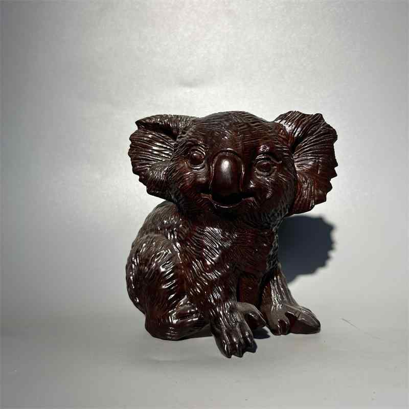 コアラ インテリア 小物 木製 おしゃれ 装飾品 黒檀 彫刻 無垢材 かわいい ホーム 動物 デコレーション ディスプレイ 雑貨 置物 プレゼント 木彫り｜Hanbok Home