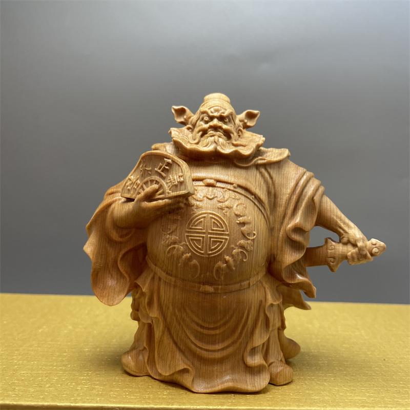 魔除け インテリア 小物 木製 おしゃれ 装飾品 ツゲ 彫刻 フィギュア 鍾馗 チャイナ風 リビング 玄関 キャビネット オフィス コレクション プレゼント 置物｜Hanbok Home
