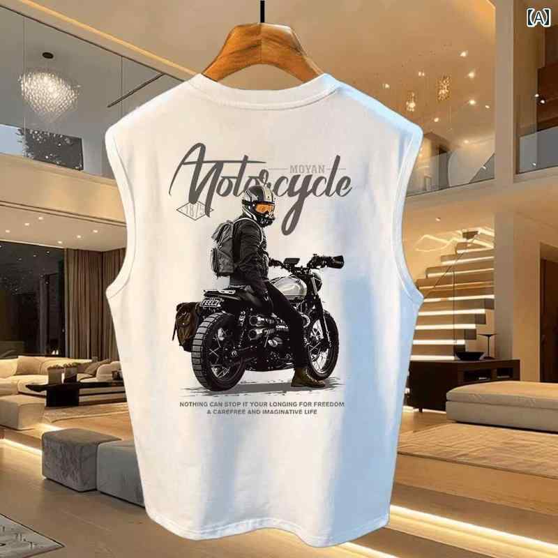 ノースリーブ　バックプリントバイクシャツ　ヒップホップ　43枚まとめ売りアソート ノースリーブ バックプリントバイクシャツ ヒップホップ 43枚