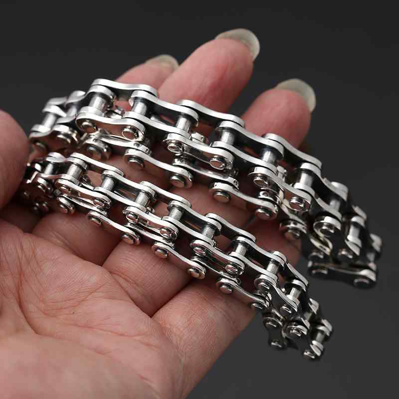 ブレスレット シルバー チェーン スチール メンズ ハード ごつい 重厚感 ギアスタイル ギフト プレゼント レトロ ロック パンク ヘビメタ ビジュアル系
