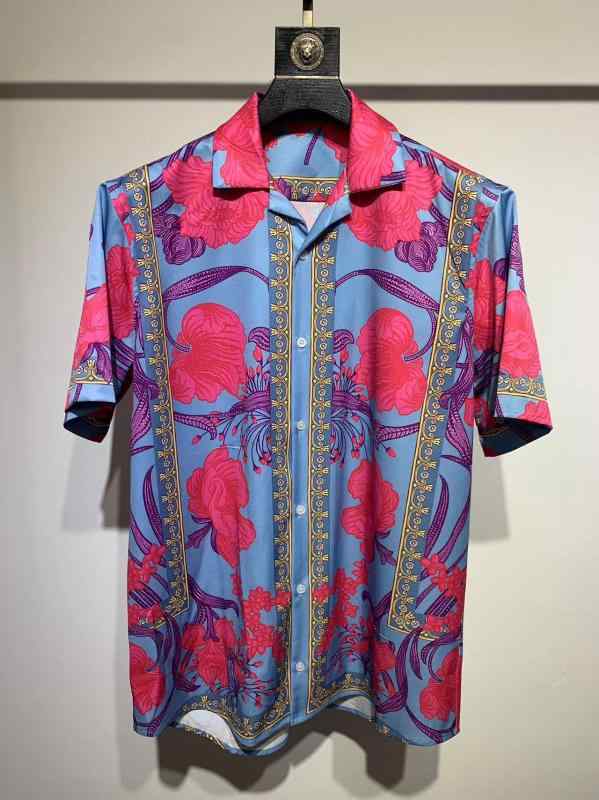 柄シャツ メンズ 冷感 花柄 半袖シャツ バロック調 ビジネス 薄手 通気性 花柄 半袖シャツ 夏 ビーチ リゾート