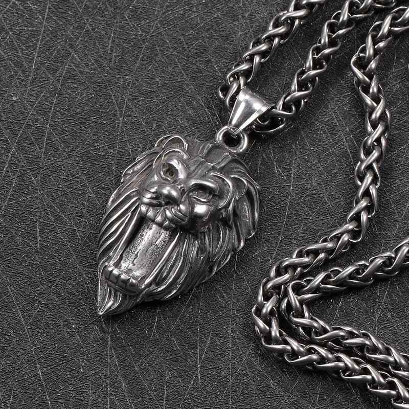 ネックレス メンズ アクセサリー ペンダント 獣王 ライオン ヘッド チタン レトロ 個性的 ユニーク 韓国 ロング チェーン カジュアル ヴィンテージ スタイリッシュ ファッション