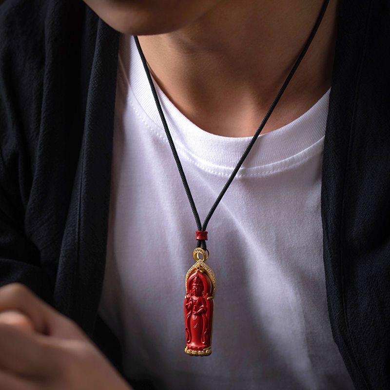 観音菩薩 ペンダント シルバー 金メッキ 辰砂 メンズ ネックレス お守り シンプル アクセサリー エスニック 7,149円