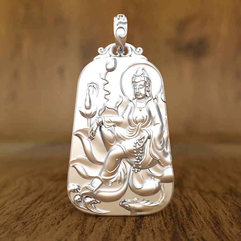 仏教 ペンダント S999 シルバー 観音 男女兼用 ネックレス ソリッド メンズ 守護聖人 シンプル アクセサリー