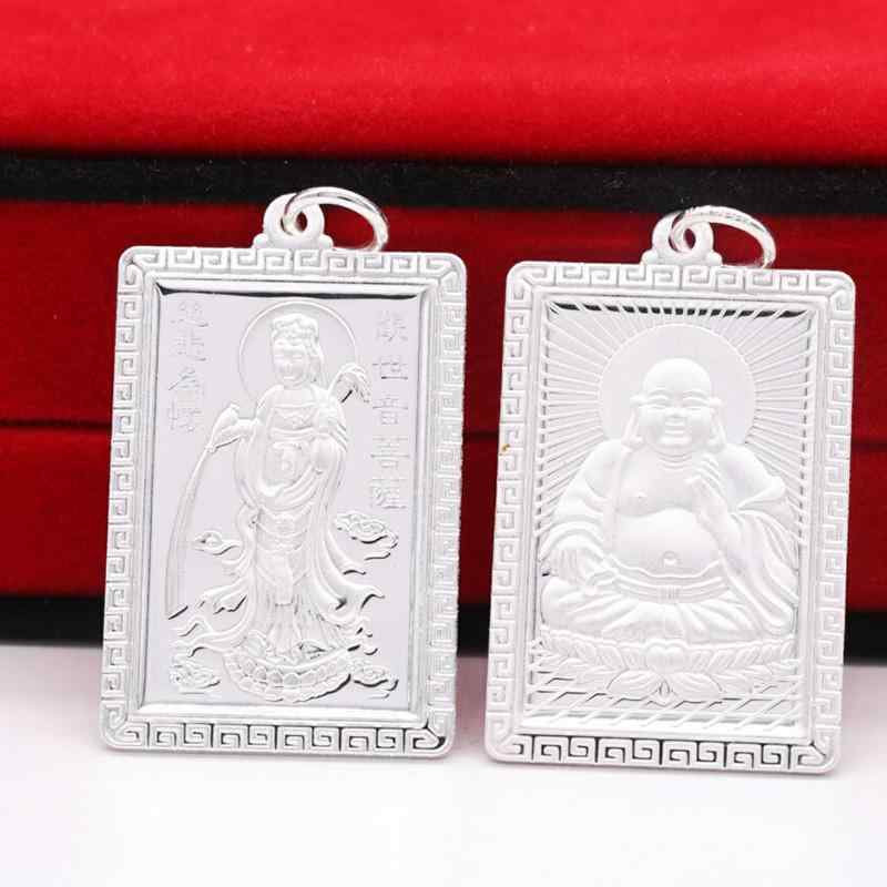 観音菩薩 シャンデリヤ 仏教 付属物 S999 しろがね色 弥勒 仏 男女兼用 釈迦牟尼 子守り しろがね色首飾り 差し上げ物 長閑やかさ しろがね色