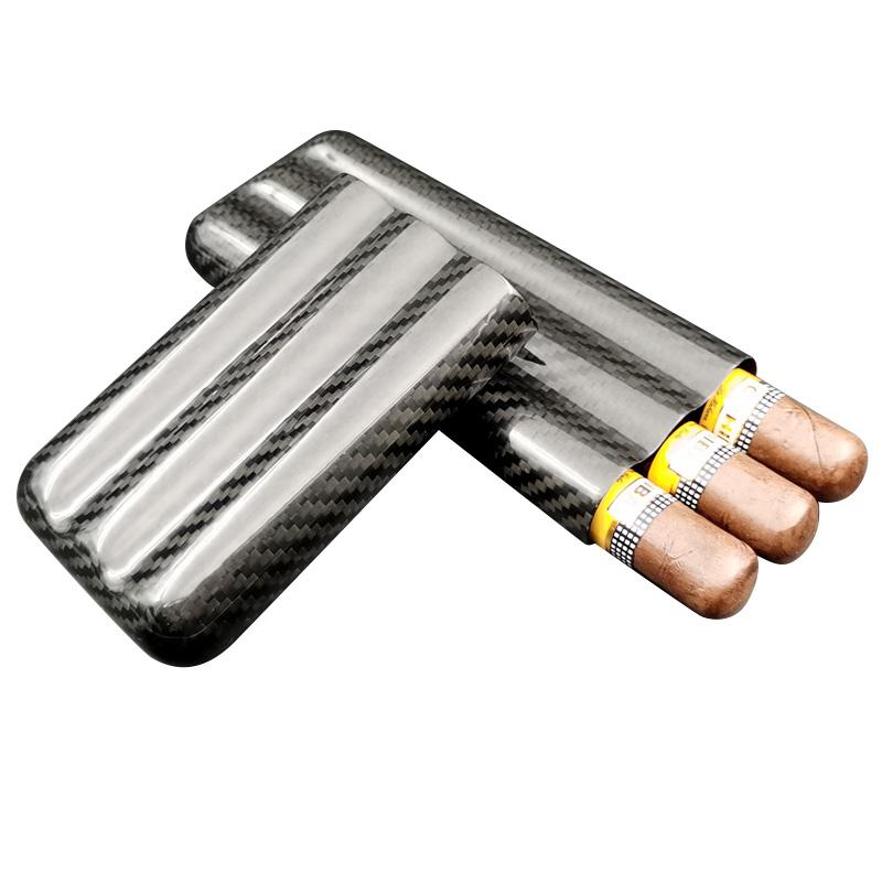葉巻 チューブ タバコケース シガーボックス 喫煙具 アクセサリー おしゃれ ポータブル ヒュミドール カーボンファイバー 旅行 保湿 スタイリッシュ ギフト
