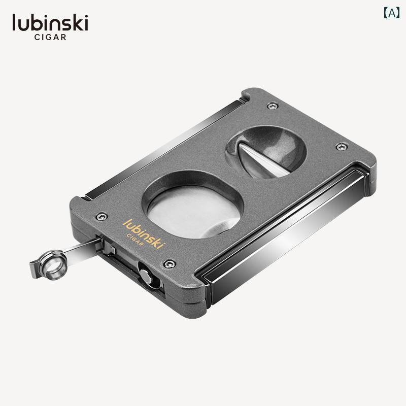 葉巻 カッター 手巻き 煙草 4in1 多機能 シガーカッター ルビンスキー ポータブル コンパクト タバコ ホルダー ホールパンチ V字型 フラット カット カジュアル 大人 携帯用