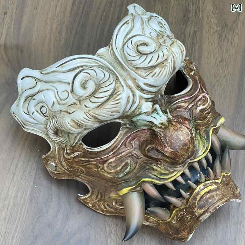 お面 黒 神話 ドラゴン マスク コスプレ ハロウィン 般若 ゲーム アクセサリー 仮装 小道具 パフォーマンス