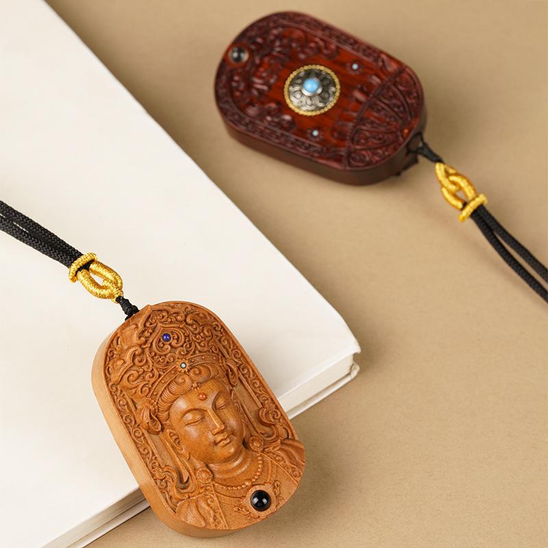 観音菩薩 シャンデリヤ 白檀 首飾り 投掛ける石 木製 特殊 分かりやすい 釈迦牟尼 子守り さくら色白木 メンズ 車内飾りつけ バックミラー かざり付ける品 仏教 工芸