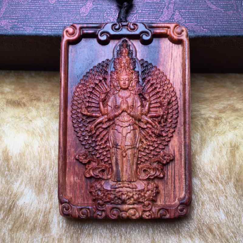 シャンデリヤ 観音 仏教 木彫り 首飾り 刻みつける スピリチュアル ユニ一発やる 特殊 手工芸品 仏像 芸術品 祈とう 付属物 木製