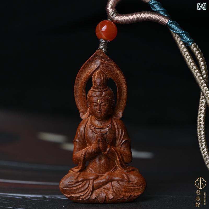 ペンダント 観音 仏教 インド ネックレス 平和 材質 ハンドメイド 聖木 工芸品 聖なる ピース ギフト エレガント シンボル スピリチュアル