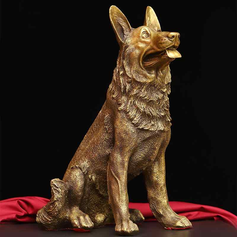インテリア 置物 装飾品 フィギュア デコレーション プレゼント 銅 狼 犬 ホーム 彫像 縁起物 エクステリア 風水 アニマル ドッグ おしゃれ リアルサイズ｜Hanbok Home