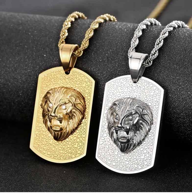 ネックレス ライオン メンズ アクセサリー ペンダント 獣王 チタン ラインストーン レトロ クール ヒップホップ ストリート ファッション エレガント ゴージャス ペア ギフト