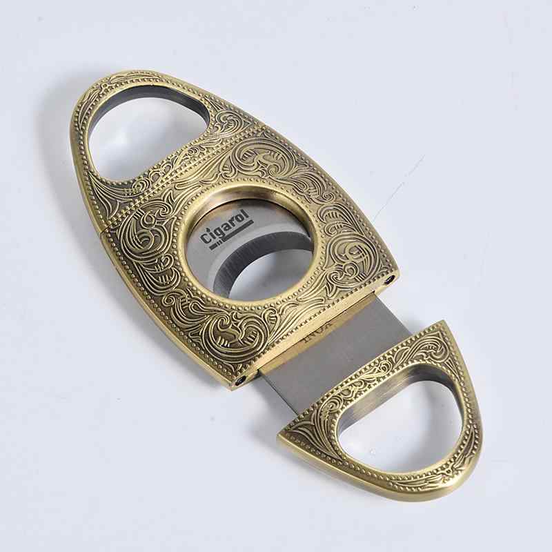 葉巻カッター 両刃 金属 シルバー シガーカッター 薄型 ポータブル レトロ ゴールド ヴィンテージライク 葉巻 カット メンズ ギフト コンパクト 持ち運び オシャレ クラシック イケおじ 煙草