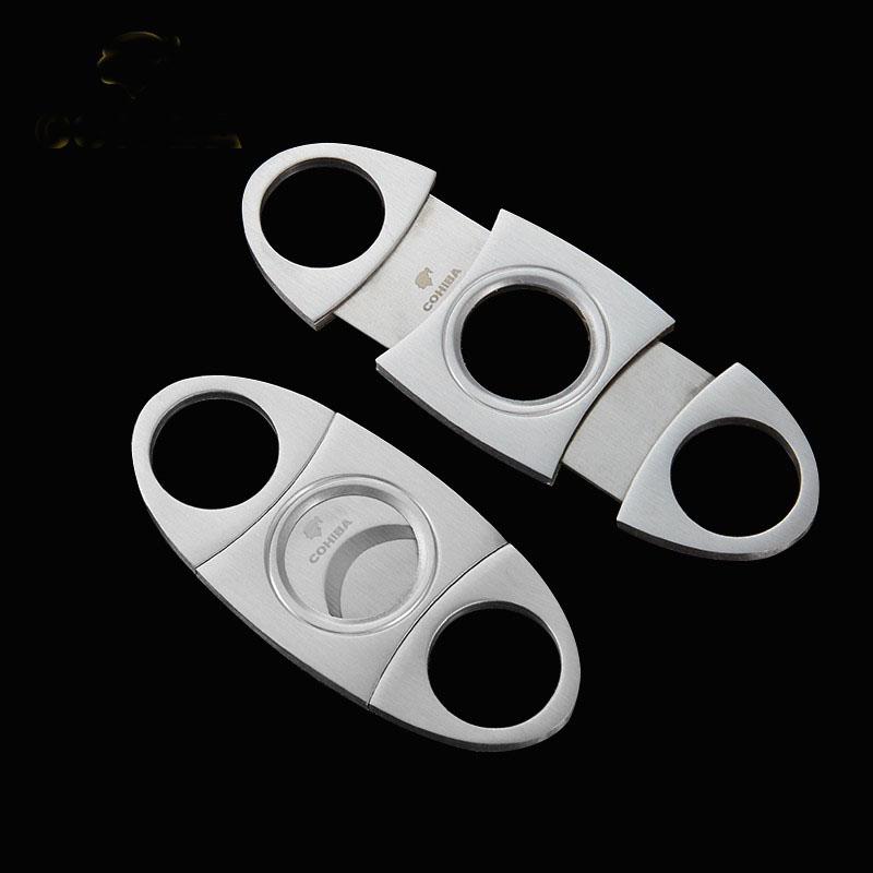 葉巻 カッター はさみ キューバ 葉巻 カット シルバー 両刃 ステンレス ナイフ ホール オープナー カジュアル シンプル 高級感 おしゃれ 手動 片手 操作 銀色 小型