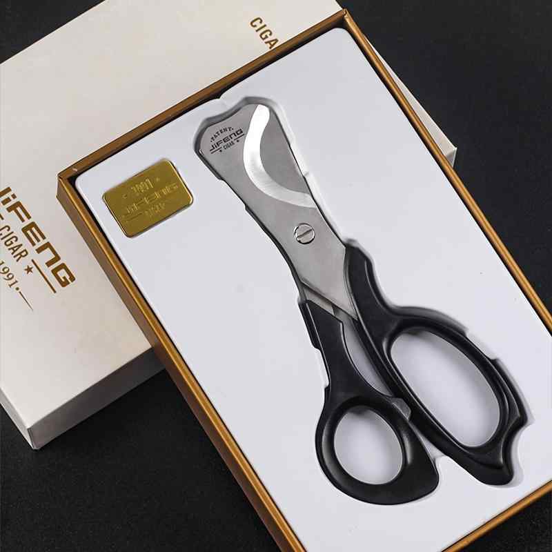 葉巻 カット はさみ 鋭利 ハサミ タイプ 葉巻 カッター 特殊 シルバー ステンレス カジュアル 喫煙 ツール 煙草 オシャレ 大人 黒 持ち手 シンプル 丸刃 タバコ用