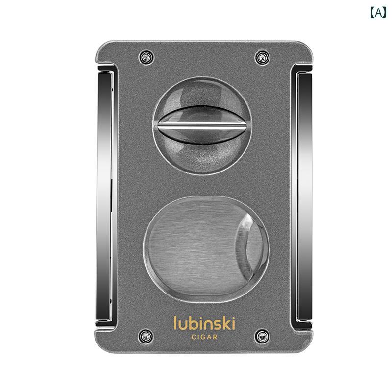 葉巻カッター 多機能 シガーカッター V字 カット フラット 刃 シガー ホール オープナー ホルダー フォーインワン 4way 亜鉛 合金 シルバー ステンレス コンパクト 大人 煙草 喫煙