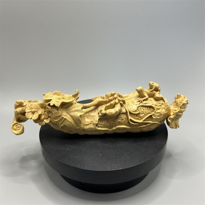 カエル 置物 フィギュア インテリア プレゼント 雑貨 木彫り 彫刻 装飾品 ホーム デコレーション チャイナ風 縁起物 ナチュラル アート ディスプレイ｜Hanbok Home