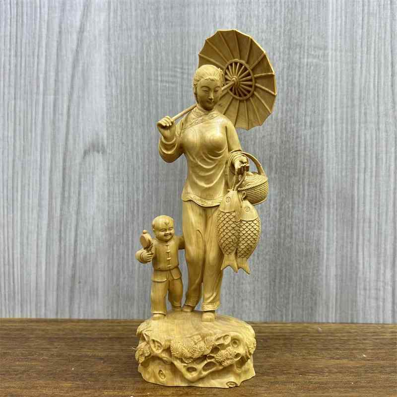 楽天市場】【サワディー人形】【座り姿 26cm】【赤A】タイの置物木製