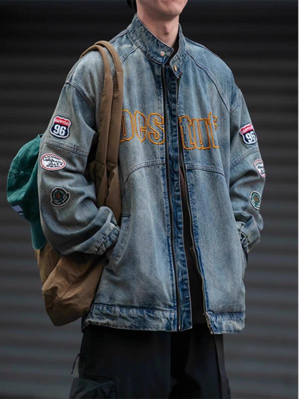 楽天市場】デニムジャケット アメリカン レトロ 秋冬 ワッペン